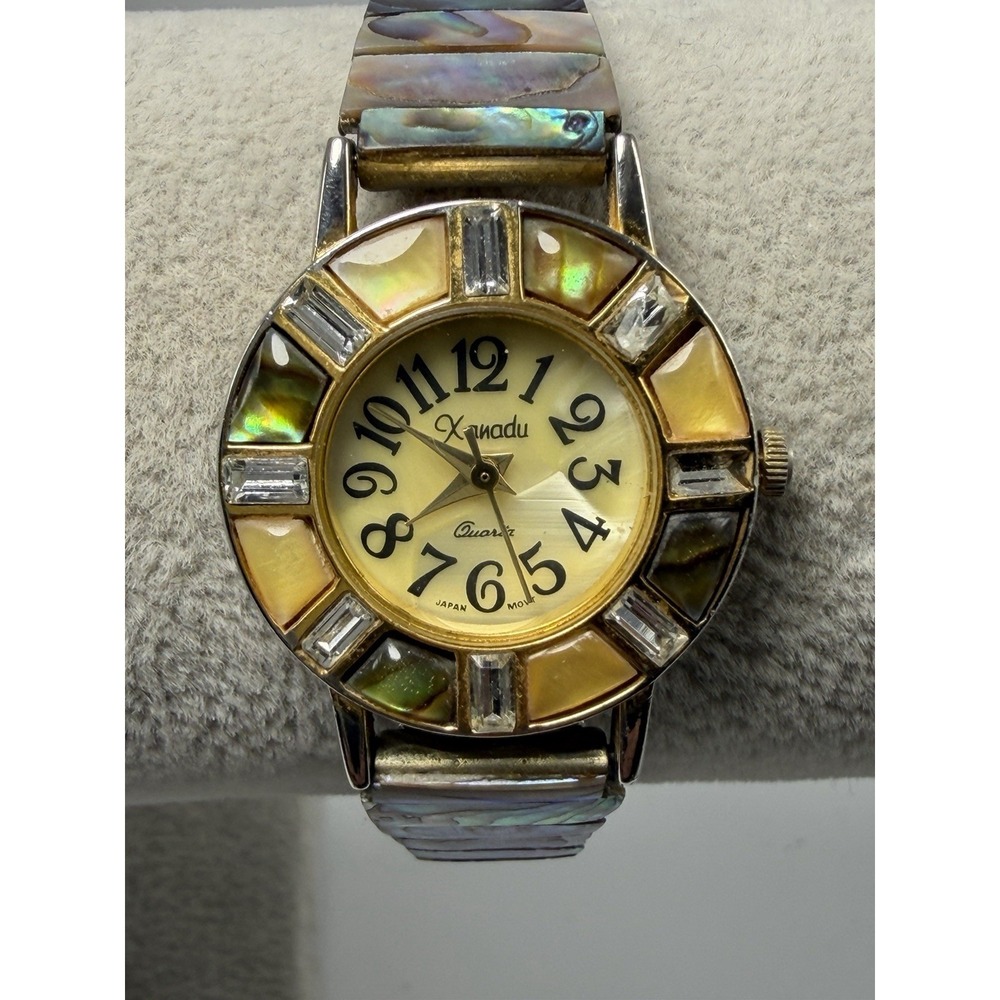 Xanadu‎ Abalone Ladies Watch New Battery 26MM 6" Stretch Band